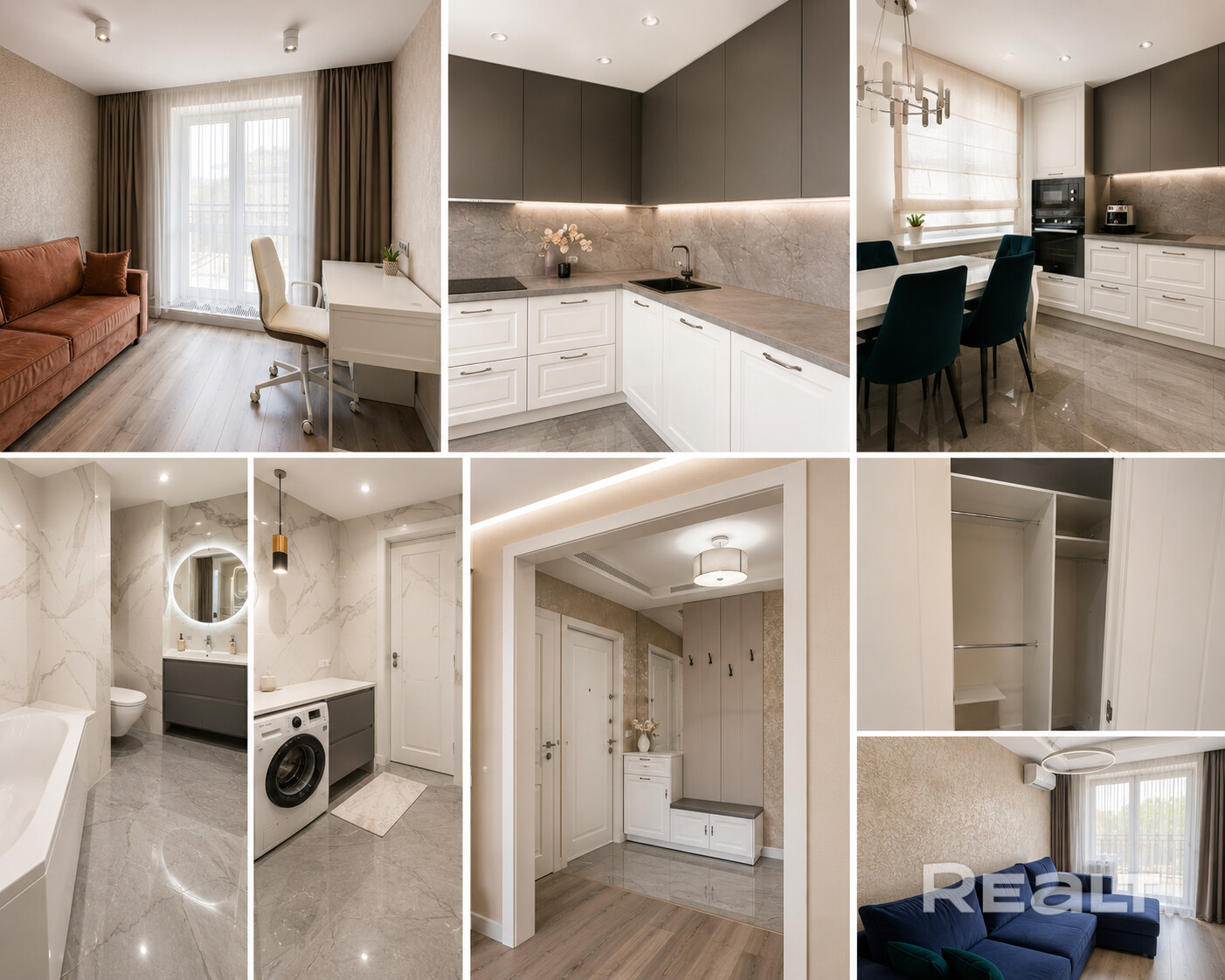 Просторная 4-комнатная квартира общей площадью 112,4 м² с террасой. Функциональная планировка: кухня-гостиная, три спальни, гардеробные, просторная ванная комната. Выполнен качественный дизайнерский ремонт с использованием современных материалов. Отличный вариант для комфортного проживания семьи. Удобное расположение, развитая инфраструктура района. - Ansicht 6
