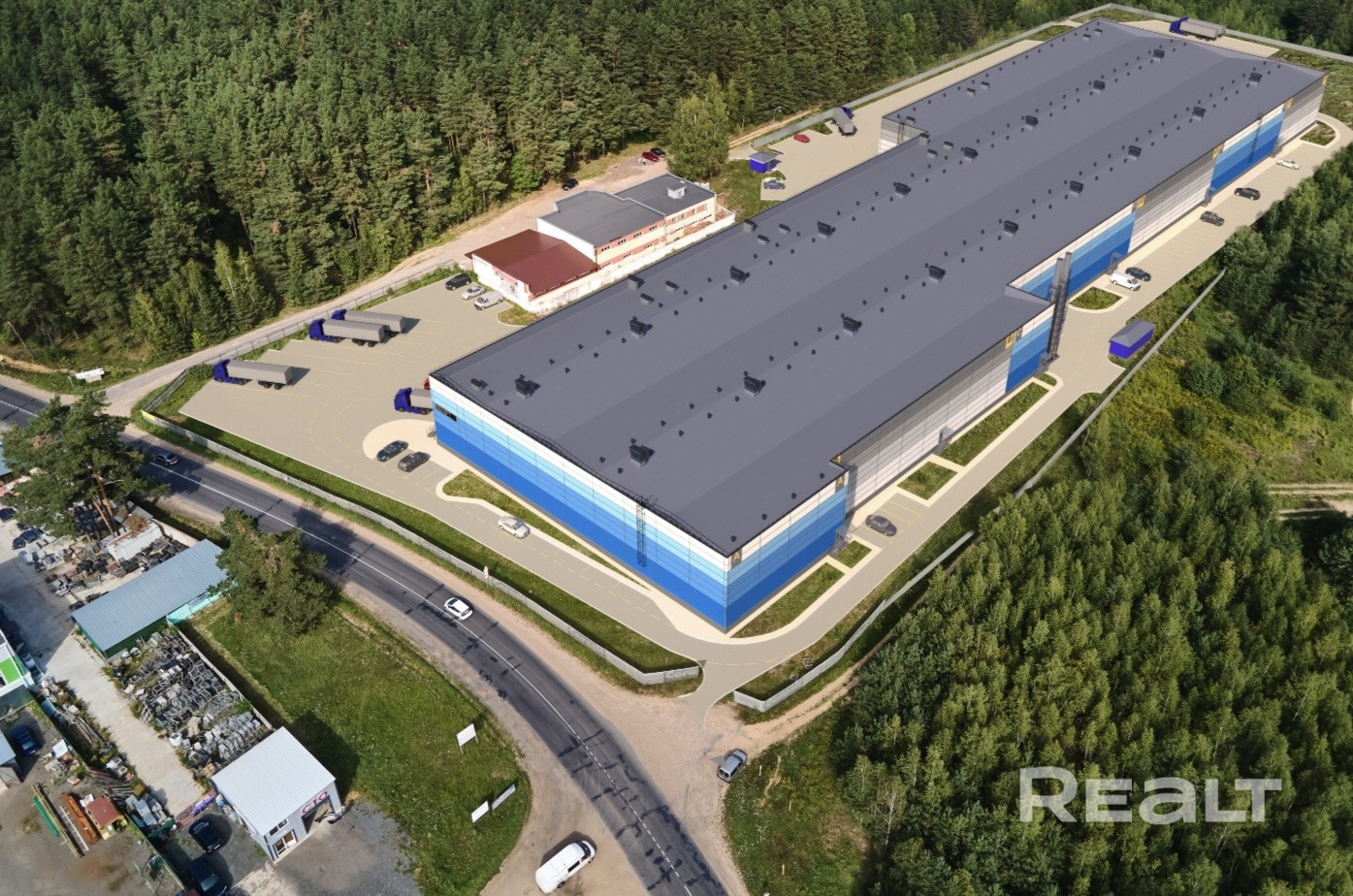 Продаж нового складского помещения с офисом. Склад 2126,4 м.кв, офис 344,2 м.кв, общ.им 45.69 м.кв. Всего 2517 м.кв. Отапливаемый (климат контр). Свет , Вода , Канализация. Все управление с планшета. Ворота с перегрузочной платформой 4 шт в т.ч. 2 шт под еврофуры, 2шт под мелкий и среднетоннажный трансопрт. До 100Кв выделенной мощности. Возможность размещение подзарядных станций для техники и авто. Офисные помещения свободной планировки. Туалеты, душевые. Серверная. Оптоволокно. Телефония. – další