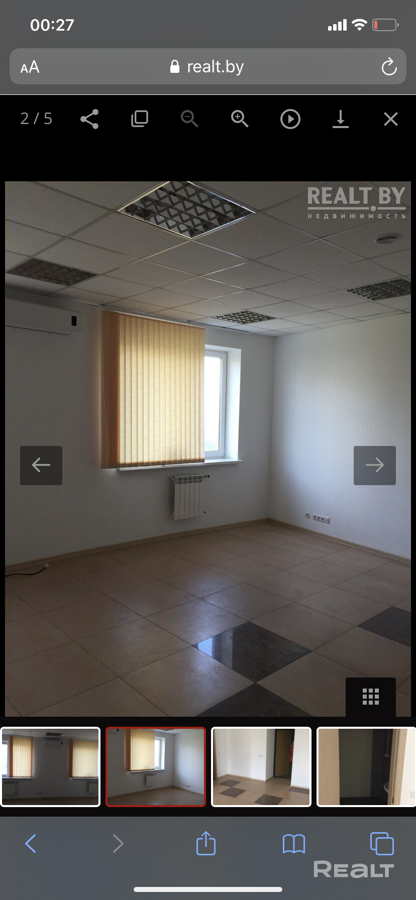 Офис 46,8 м2; помещение без перегородок, с/у, кондиционер, юр.адрес, 6 этаж, вид на ул.Мележа. Офис после ремонта, удобно расположен относительно лифта, 2 окна на ул.Мележа. – pohled 4