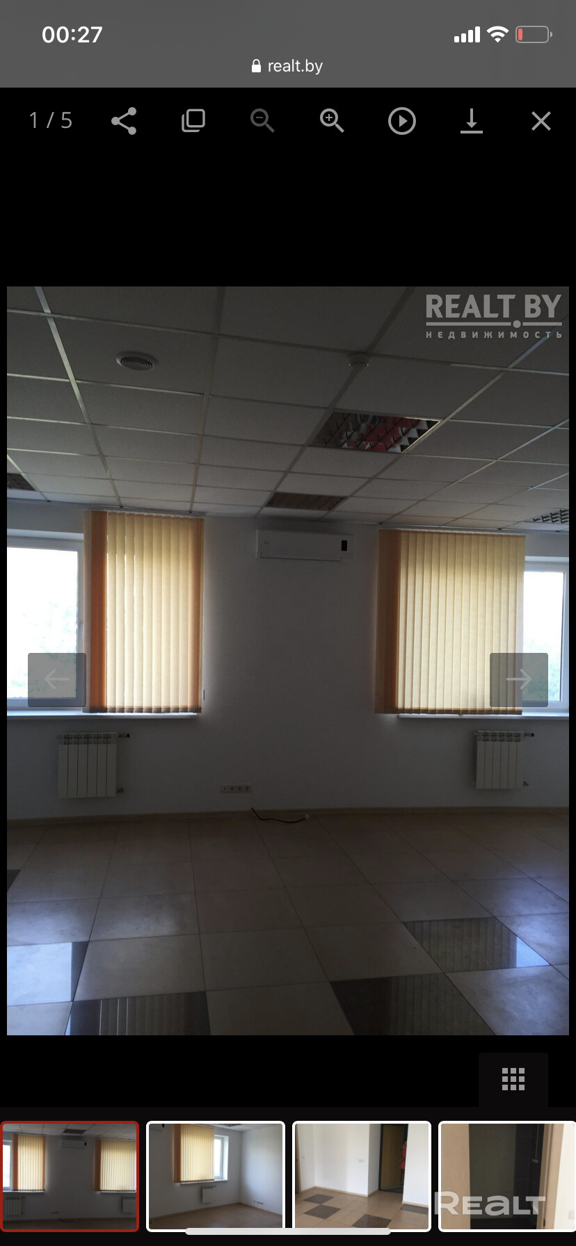 Офис 46,8 м2; помещение без перегородок, с/у, кондиционер, юр.адрес, 6 этаж, вид на ул.Мележа. Офис после ремонта, удобно расположен относительно лифта, 2 окна на ул.Мележа. – pohled 3