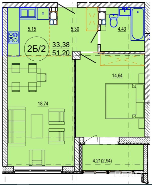 ЖК ДУБРАВИНСКИЙ! 2к.квартира в новостройке с черновой отделкой!