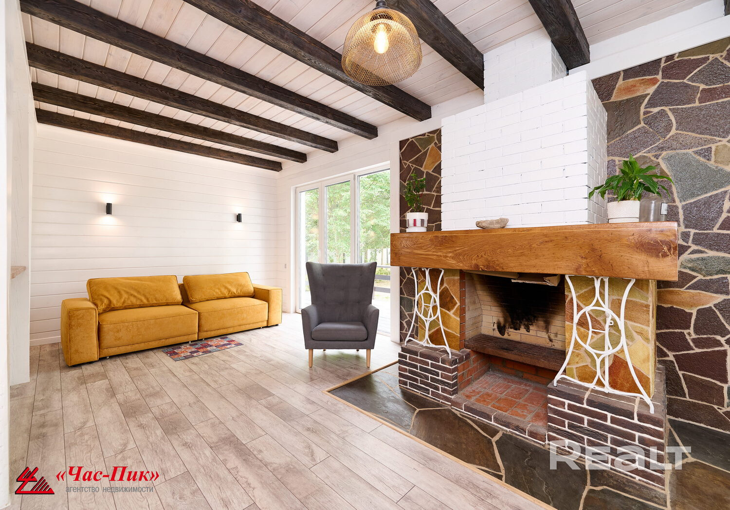 Эксклюзивный “Oak House” с собственным лесом на участке в престижном коттеджном посёлке "Колодищи" - Widok 4
