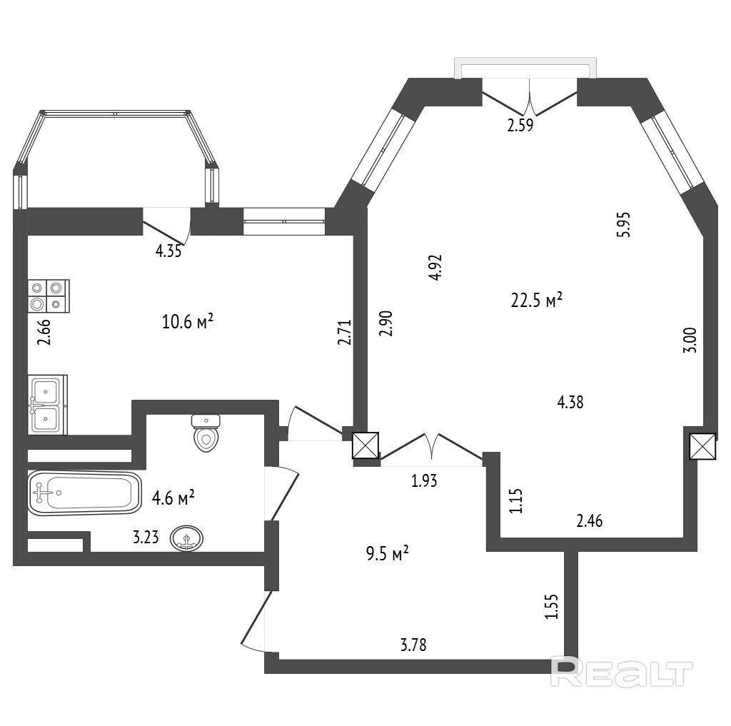 Продаётся 1-комнатная квартира в микрорайоне Лошица - Widok 5