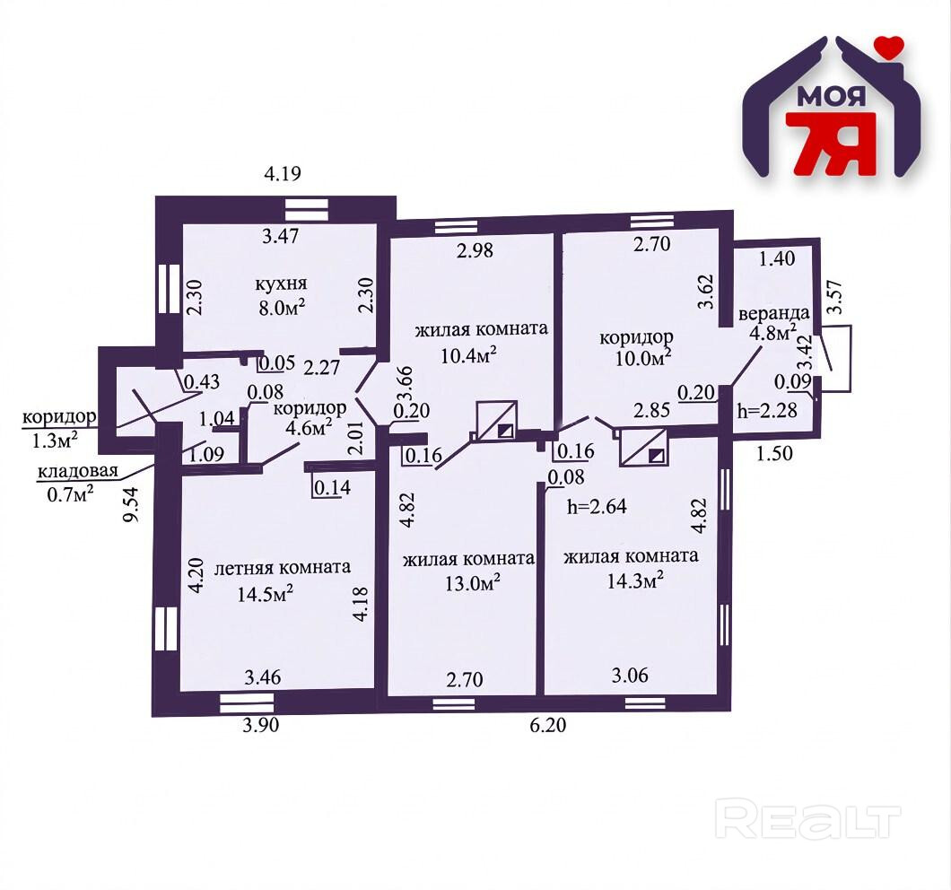 Бревенчатый дом 1955 г, 76 м², 9 соток, под реконструкцию - Ansicht 6