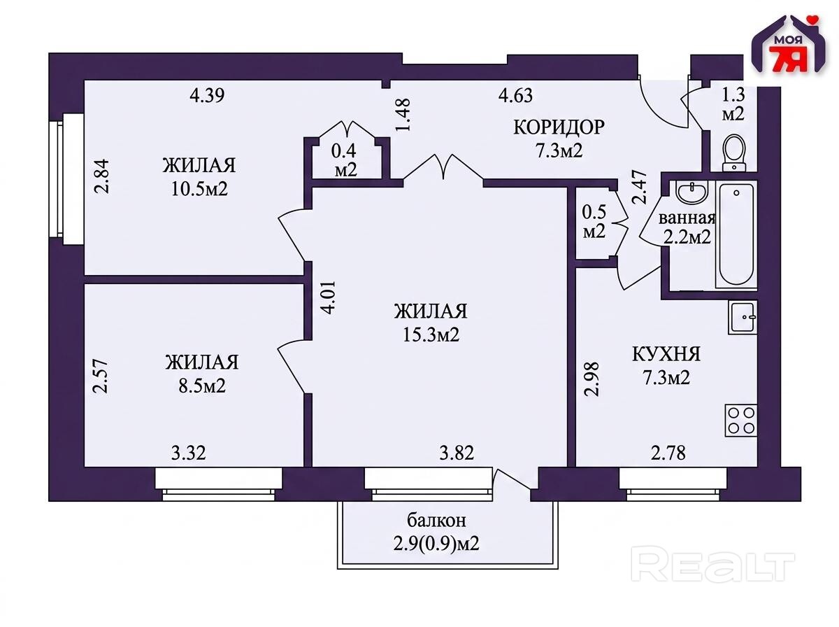 3-комнатная квартира в кирпичном доме после капремонта - Veduta 4