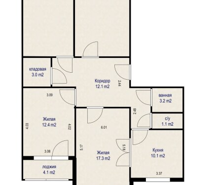 Продажа 2-х комнат в 4-к. квартире, Каменная Горка, ул. Налибокская.  1 этаж / лоджия
