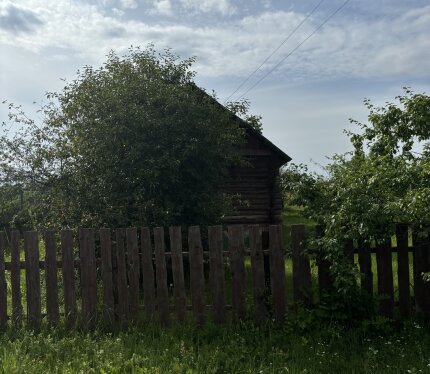 На участке стоит не жилой дом, сарай. Колонка рядом с домом. Газ проведен по деревне.