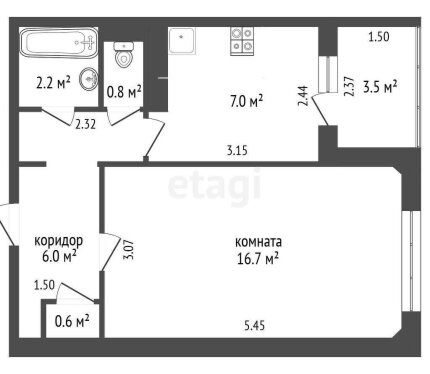 Продается 1-комнатная квартира по ул. Есенина д.127