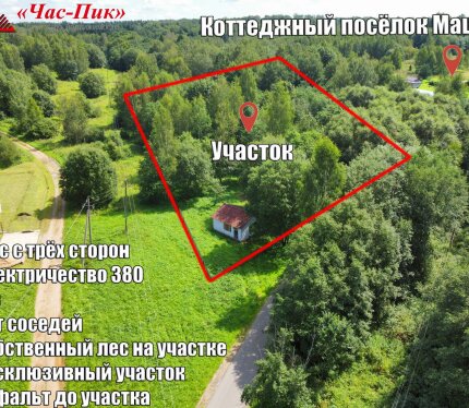 Участок без соседей в лесу с деревьями на участке в коттеджном посёлке д.Мацки!