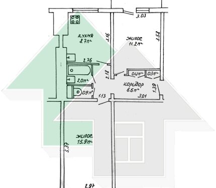 2-комнатная квартира в м-н Дубровка по ул. Лейтенанта Рябцева. Код 26073