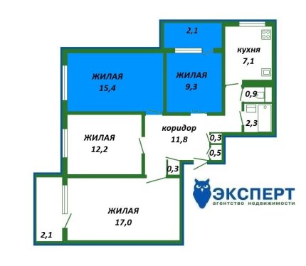 Продаётся половина просторной 4-х комнатной квартиры в Уручье!