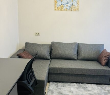 Сдается уютная, теплая квартира на длительный срок, недавно отремонтированная с дизайнерским ремонтом. Делалась для себя с новыми водопроводом и электропроводкой — никто еще не жил. Меблирована новой мебелью и оснащена техникой (стиральная машина, холодильник). В наличии новая посуда и уборочный инвентарь. Удобное зонирование: гостиная с диваном и смарт-телевизором, спальня с кроватью и столиком. Места для хранения. Шкаф купе. Новый пол, натяжные потолки. Покрашенный балкон. Низкая коммуналка!