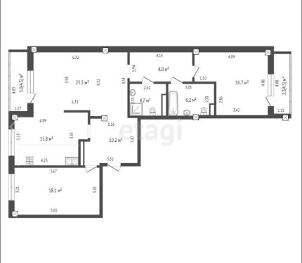 Таких планировок больше нет!Центр Минска!Трехкомнатная!Богдановича